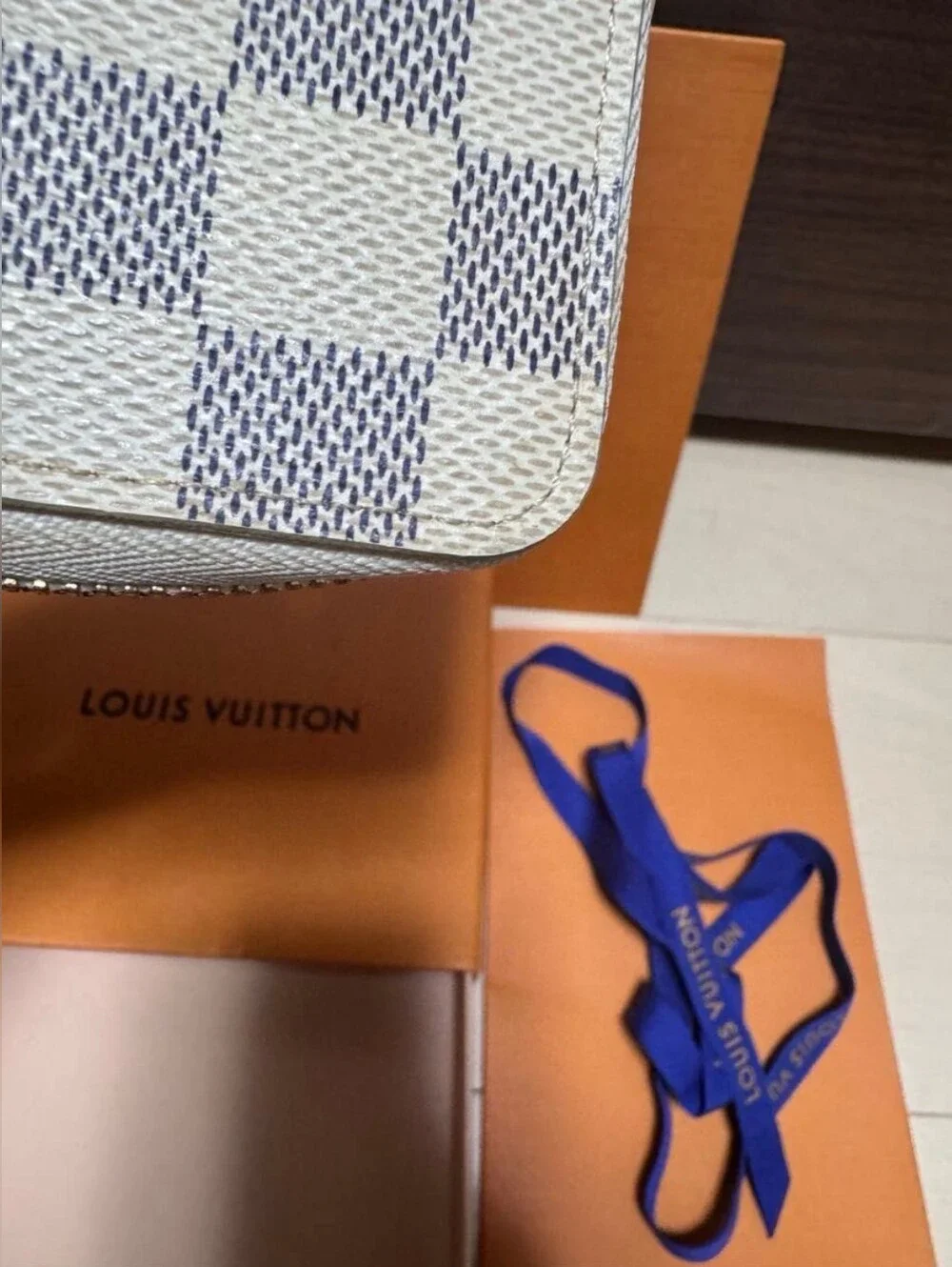 Louis Vuitton White Damier Azur Zippy Coin Purse Wallet